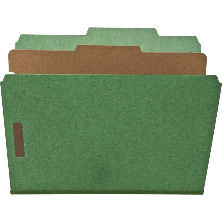 Nature Saver Classification Folders, w/ Fasteners, 1 Dvdr, Letter, 10/Box, Green (NATSP17203) Each